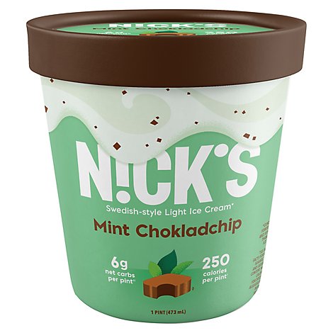Nicks Ice Cream Mint Choc Chip - 16 Oz
