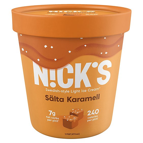 Nicks Ice Cream Light Salted Caramel 1 Pint - 16 Oz