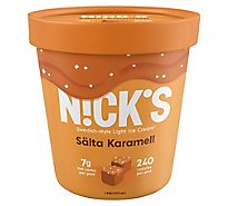 Nicks Ice Cream Light Salted Caramel 1 Pint - 16 Oz