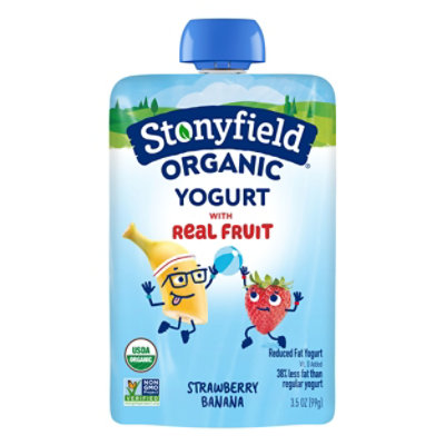 Stonyfield Organic Kids Yogurt Lowfat Strawberry Banana - 3.5 Oz - Image 2