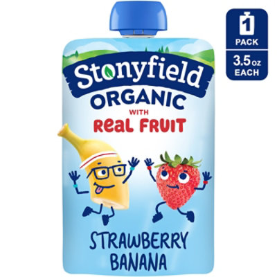 Stonyfield Organic Kids Yogurt Lowfat Strawberry Banana - 3.5 Oz - Image 1