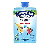 Stonyfield Organic Kids Yogurt Lowfat Strawberry Banana - 3.5 Oz