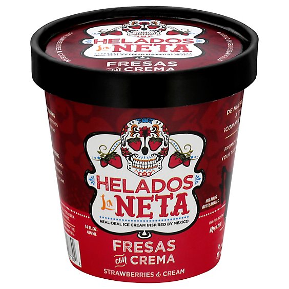 Helados La Neta Ice Cream Strwbry Crm - 14 Oz
