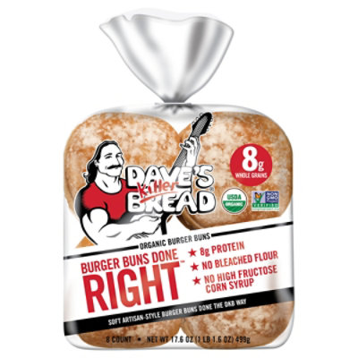 Daves Killer Bread Burger Buns Done Right Organic White Bread Hamburger Buns - 8 Count - Image 4