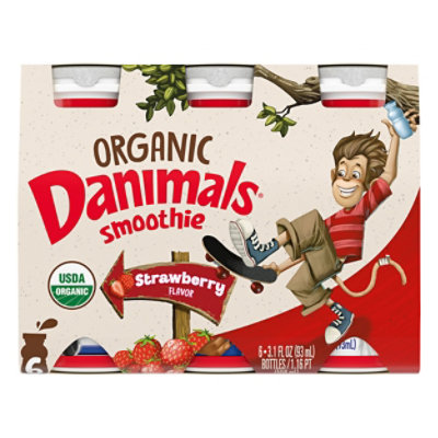 Danimals Organic Smoothie Strawberry - 6-3.1 Oz - Image 1
