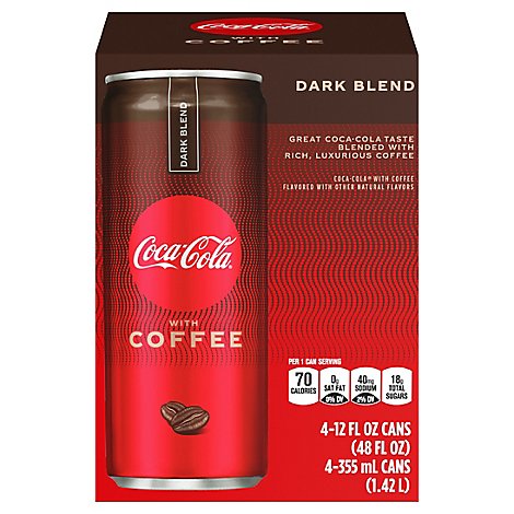 Coca-Cola Soda With Coffee Dark Blend Cans - 4-12 Fl. Oz.
