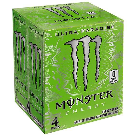 Monster Energy Ultra Paradise Sugar Free Energy Drink - 4-16 Fl. Oz.