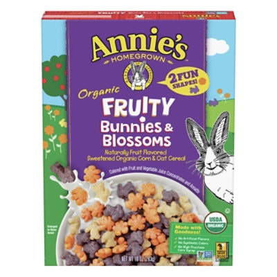 Annies Organic Fruity Bunnies & Blossoms Corn & Oat Cereal - 10 Oz
