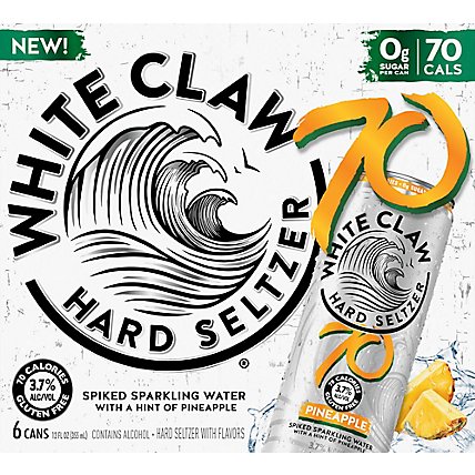 White Claw 70 Pineapple In Cans - 6-12 Fl. Oz. - Image 6