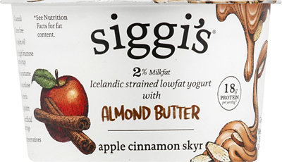 Siggis Apple Cinnamon Skyr Low Fat Yogur - 5 Oz