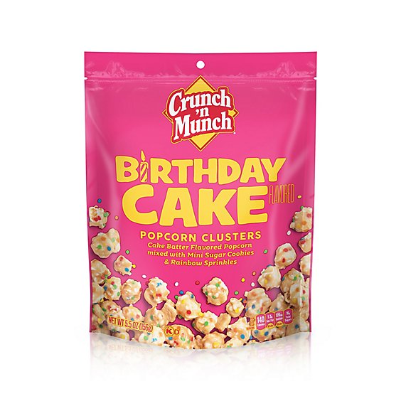 Crunch 'n Munch Birthday Cake Flavored Popcorn Clusters - 5.5 Oz