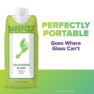 Barefoot Wine to go White Wine Sauvignon Blanc Delightfully Crisp Tetra Pak - 500 Ml - Image 3