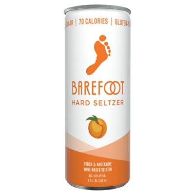 Barefoot Seltzer Hard Wine Based Peach & Nectarine Gluten Free Can - 8.4 Fl. Oz. - Image 2