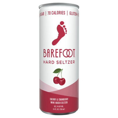 Barefoot Seltzer Hard Wine Based Cherry & Cranberry Gluten Free Can - 8.4 Fl. Oz. - Image 1