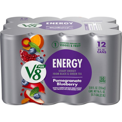 V8 +Energy Pomegranate Blueberry Juice Energy Drink - 12- 8 Fl. Oz. - Image 1