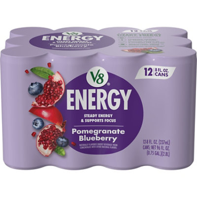  V8 +Energy Juice Pomegranate Blueberry Juice - 12-8 Fl. Oz. 