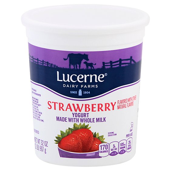 Lucerne Yogurt Whole Milk Strawberry - 32 Oz