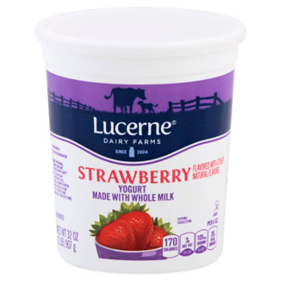  Lucerne Yogurt Whole Milk Strawberry - 32 Oz 