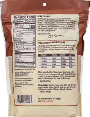Bobs Red Mill Cereal Hot Creamy Brown Rice Farina - 26 Oz - Image 5