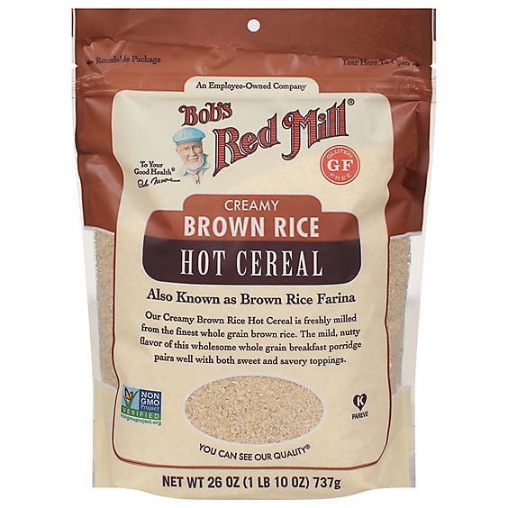 Bobs Red Mill Cereal Hot Creamy Brown Rice Farina - 26 Oz