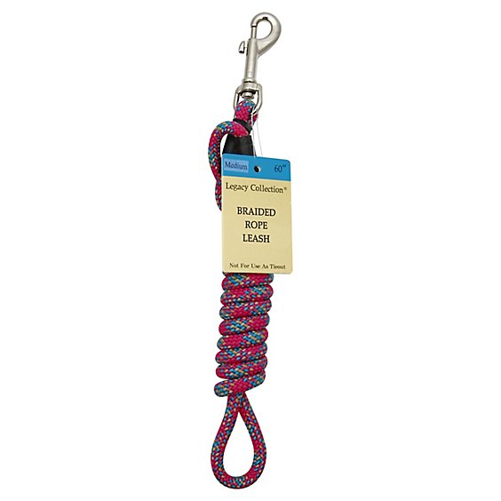 Legacy MD Braided Rope Leash Pink - Each