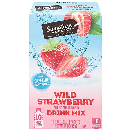 Signature Select Drink Mix Wild Strawberry W/Caffeine - 10 Count - Image 2