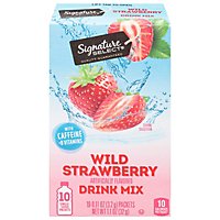 Signature Select Drink Mix Wild Strawberry W/Caffeine - 10 Count - Image 1