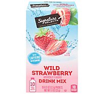 Signature Select Drink Mix Wild Strawberry W/Caffeine - 10 Count