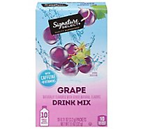 Signature Select Drink Mix Grape W/Caffeine - 10 Count
