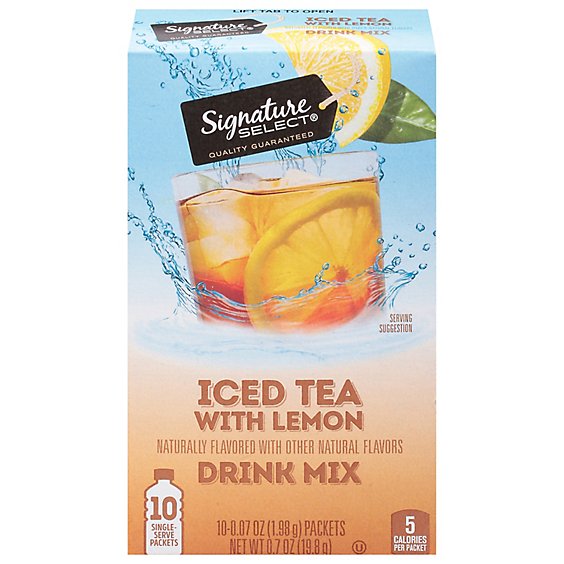 Signature Select Drink Mix Iced Tea Lemon - 10 Count