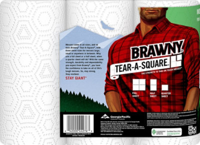 Brawny Paper Towels Large Tear A Square White - 6 Roll - Image 4