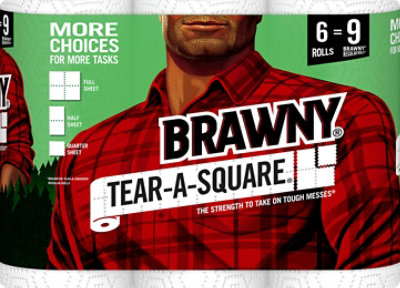 Brawny Paper Towels Large Tear A Square White - 6 Roll - Image 2
