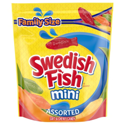 SWEDISH FISH Mini Assorted Soft & Chewy Candy Family Size - 1.8 Lb - Image 1