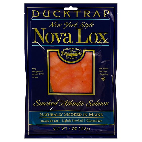 Ducktrap Atlantic Salmon Smoked New York Style Nova Lox - 4 Oz