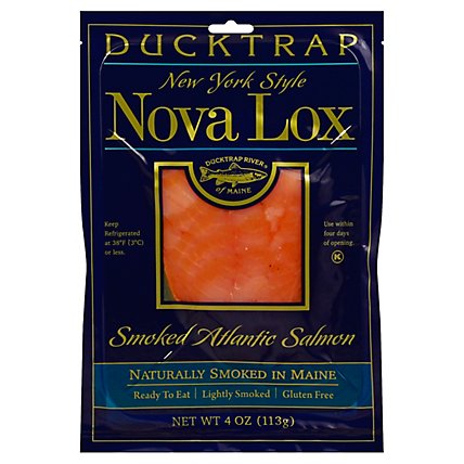 Ducktrap Atlantic Salmon Smoked New York Style Nova Lox - 4 Oz - Image 1