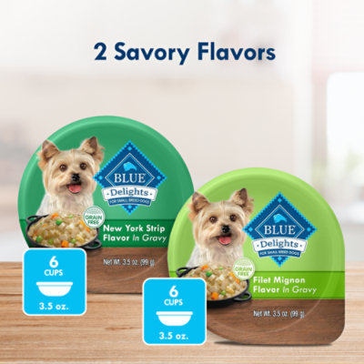 Blue Buffalo Delights Natural Adult Small Breed Wet Dog Food Variety Pack Cups - 3.5 Oz - Image 3