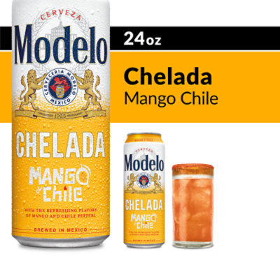 Modelo Chelada Mango y Chile Mexican Import Flavored Beer 3.5% ABV In Can - 24 Fl. Oz.