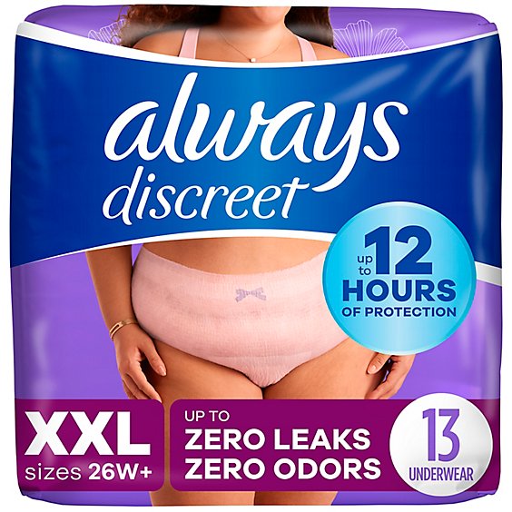 Always Discreet Underwear For Women XXL Maximum - 13 Count