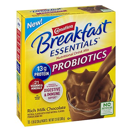 Carnation Breakfast Essentials Probiotics Chocolate Powder Drink - 12.698 Oz - Image 3
