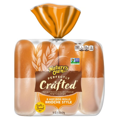 Natures Own Perfectly Crafted Brioche Style Hot Dog Buns Non-GMO Hot Dog Rolls 8 Count - 16 Oz - Image 4