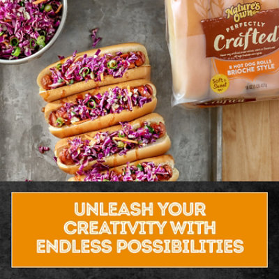 Natures Own Perfectly Crafted Brioche Style Hot Dog Buns Non-GMO Hot Dog Rolls 8 Count - 16 Oz - Image 7