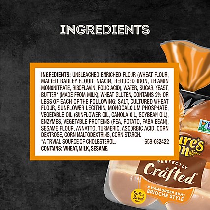 Natures Own Perfectly Crafted Brioche Style Hamburger Buns Non-GMO Sandwich Buns 8 Count - 18 Oz - Image 4