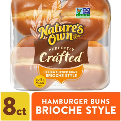 Nature's Own Perfectly Crafted Brioche Style Hamburger Buns Non-GMO Sandwich Buns - 8 Count - Image 3