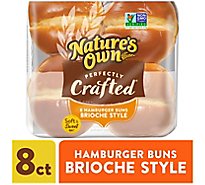 Natures Own Perfectly Crafted Brioche Style Hamburger Buns Non-GMO Sandwich Buns 8 Count - 18 Oz
