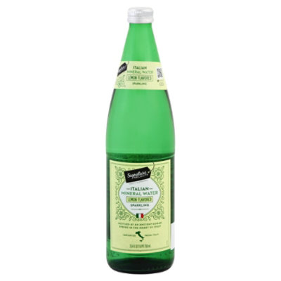  Signature Select Sparkling Water Mineral Italian Lemon - 25.4 Fl. Oz. 