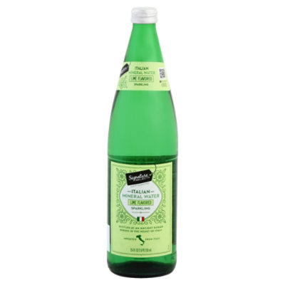  Signature Select Sparkling Water Italian Mineral Lime - 25.4 Fl. Oz. 