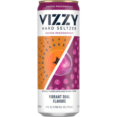 Vizzy Papaya Passionfruit Hard Seltzer Beer 5% ABV Can - 24 Fl. Oz. - Image 1