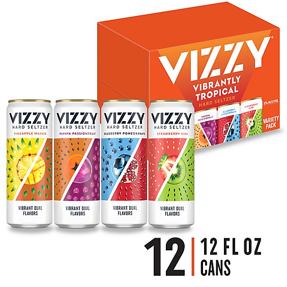 Vizzy Variety Pack Hard Seltzer 5% ABV Cans - 12-12 Fl. Oz.