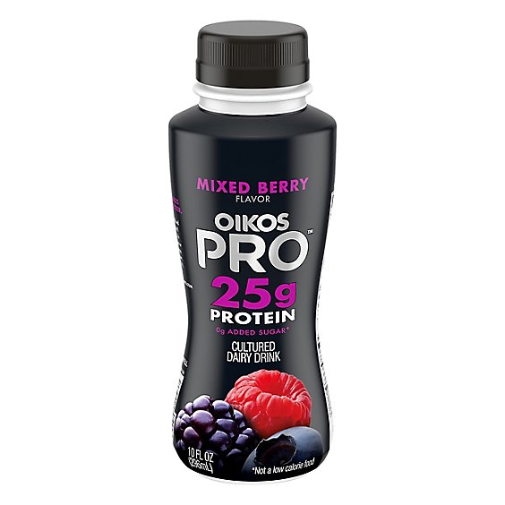 Oikos Pro Fuel Dairy Drink Caffeinated & Cultured Mixed Berry - 10 Fl. Oz.