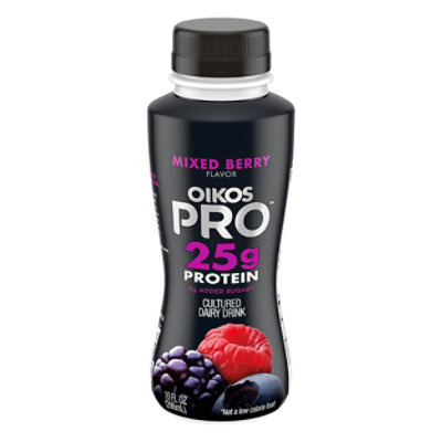 Oikos Pro Fuel Dairy Drink Caffeinated & Cultured Mixed Berry - 10 Fl. Oz.